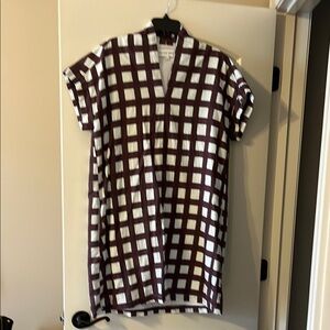 Brooke Wright Burgundy Checkered Dress